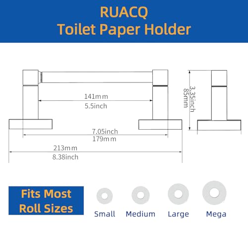 Ruacq Toilet Paper Holder Oil Rubbed Bronze-Toilet Paper Holder Wall Mount Double Post Pivoting Square-Toilet Tissue Roll Holder Rustproof Stainless Steel - color: Oil Rubbed Bronze, size: Square