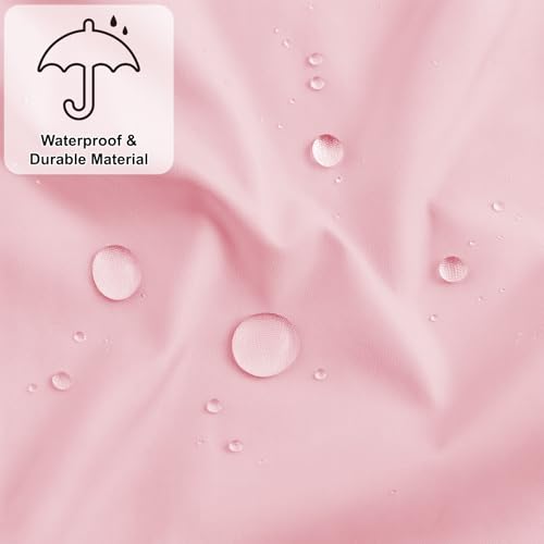 2 Pack Shower Caps for Women, Reusable Waterproof Shower Cap with Elastic Band, Thickened Waterproof Fabric Shower Bonnet for Braids, Long Hair (Pink and Green) - color: Color 01