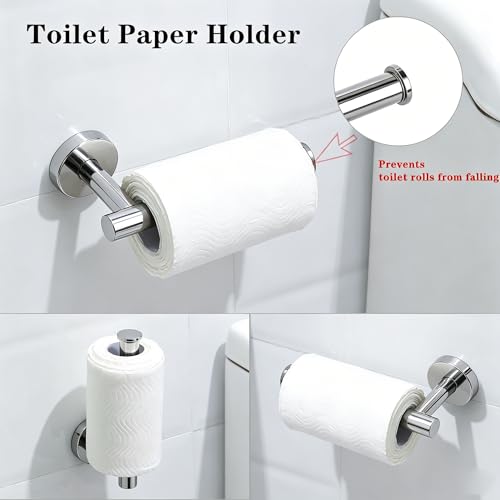 Polished Chrome Bathroom Hardware Accessories Set 5 Piece, Stainless Steel Bath Towel Bar Set 24 Inch,Toilet Paper Holder,Towel Ring Holder,Towel Rack Set,Gold Bathroom Accessories Kit Silver - color: Polished Chrome