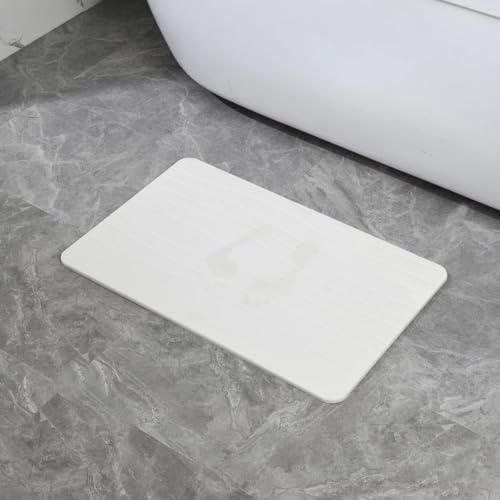 J&V TEXTILES Stone Bath Mat Diatomaceous Earth Shower Mat Non-Slip Super Absorbent Diatomite Stone Mats for Bathroom Floor Quick-Drying Easy to Clean (24''*15'' Grey) (Wave Stone) - color: Wave Stone