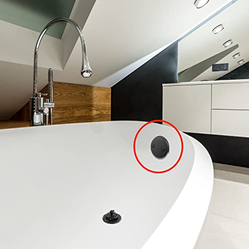 Lift and Turn Bathtub Drain Stopper with ABS Plastic Bushing, Fits in 1-1/2 Inch or 1-3/8 Inch Inner Bathtub Shoe, Easy to Install, Matte Black - color: Matte Black