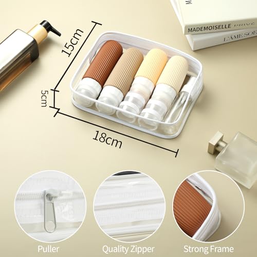 Mrsdry 16 Pack Travel Bottles Set, TSA Approved Leak Proof Silicone Squeezable Containers for Toiletries, Refillable Travel Accessories for Conditioner, Shampoo, Lotion & Body Wash Accessories - color: Cream, size: Mudium