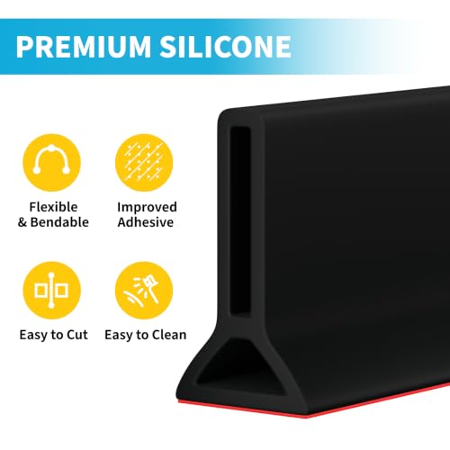 39" Collapsible Shower Threshold Water Dam Shower Water Stopper Barrier Keeps Water Inside Threshold Dry and Wet Separation Suitable for Bathroom Kitchen Sink Bathtub and More - color: Black, size: 39 Inch
