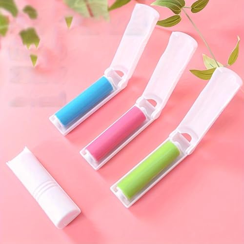 6pcs Reusable lint Roller, Reusable Foldable Portable Clothes Washing Carpet Sheets dust Suction Brush Picker Set Cleaner,Pet Hair Remover Brush (6, Green) - color: Green