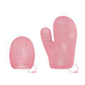 2 Pcs Honeycomb Exfoliating Mitten Set Bath Mitt Honeycomb Face and Body Scrubber Shower Glove for Cleaning Body Shower Face Skin Beauty Spa Quick Drying Pink
