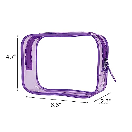 Buminee Clear Travel Toiletry Bag, Lightweight Transparent TSA Cosmetic Pouch, Multipurpose For Traveling - Purple 1 Pack - color: purple