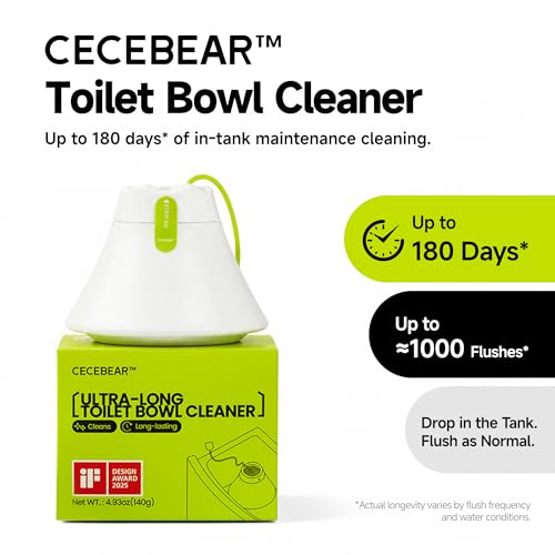 In-Tank Toilet Cleaner Bottle, Automatic Toilet Bowl Cleaners for Hard Water Stains, Septic System Friendly, Long Lasting Up to 180 Days / 1000+ Flushes