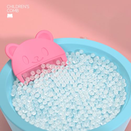 Baby Bath Brush, Baby Cradle Cap Brush, Silicone Massage Brush, Baby Comb, Children's Comb（3pcs） (Pink) - color: Pink