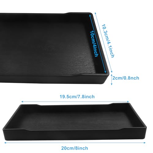 Small Bathroom Vanity Tray, 8 inch x 4 inch, Black | Mini Soap Dispenser, Rectangular Serving Tray, For Candle, Lotion Bottles, Scrubber - color: Black, size: 8" x 4" x 0.7"
