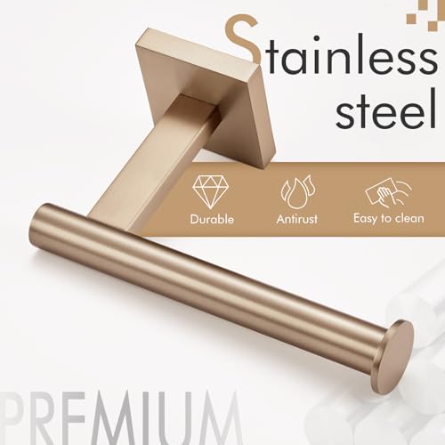 KOKOSIRI Toilet Paper Holder Toilet Roll Holders Hold Mega Rolls Kitchen Bathroom Tissue Paper Dispenser Champagne Bronze Stainless Steel, B2008CPG - color: Champagne Bronze, size: Vertical