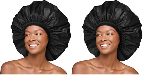 Red by Kiss Essential Super Large Waterproof Shower Cap, Reusable Caps with Elastic Band (Super Jumbo) (Pack of 2) - size: Super Jumbo (Pack of 2)