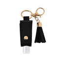 Travel Bottle Keychain 30ml Squeeze Bottle Refillable Containers for Toiletry Shampoo Black - color: Black