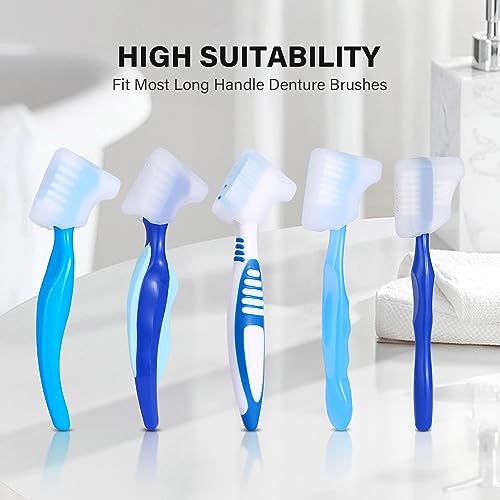 Anbbas 2pcs Silicone Denture Brush Cover Fit Most Denture Toothbrushes(Green and Purple) - color: Green and Purple