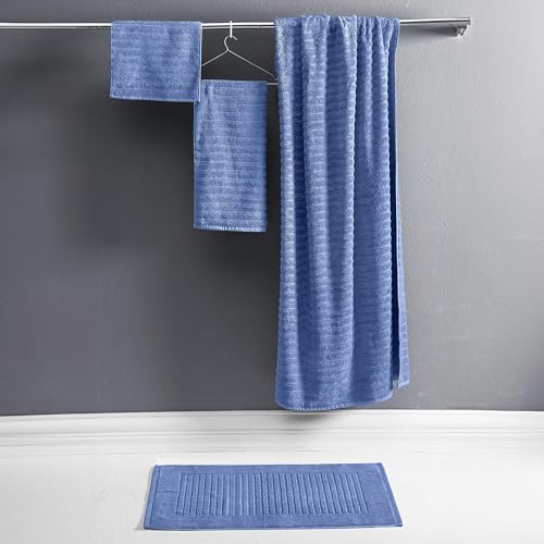 Classic Turkish Towels CTT - 2 Piece Bathroom Rugs Set, 100% Cotton Bath Mats, Comfy & Highly Absorbent Bathroom Floor Mats, Machine Washable | 20"x32" (Royal Blue) - color: Royal Blue