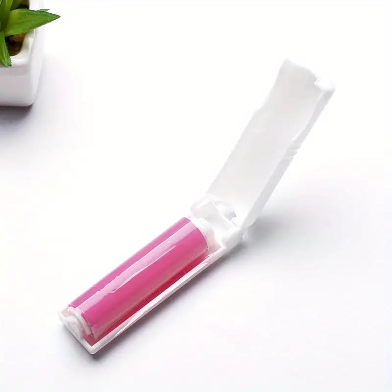 6pcs Reusable lint Roller, Reusable Foldable Portable Clothes Washing Carpet Sheets dust Suction Brush Picker Set Cleaner,Pet Hair Remover Brush (6, Pink) - color: Pink
