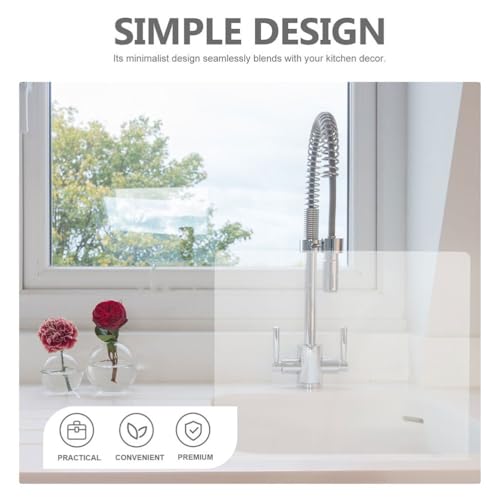 PRETYZOOM Acrylic Kitchen Sink Splash Guard 13.77 X 8.26 Inch Clear Water Barrier Panel for Countertop and Bathroom Sink Protection - size: 35.00X21.00X5.00CM
