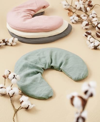 Bucky Linen Hot & Cold Neck Pillow, Natural Buckwheat Filling, Pink, 25x6.5-inch - color: Pink