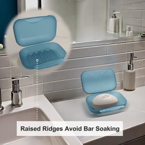 Travel Soap Holder Bar Soap Dish Shower Soap Saver Case Container Box for Bathroom Camping Gym Vonpri (Blue 3pack) - color: Blue