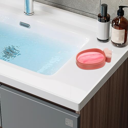 Ipetboom Double Layer Soap Holder with Drainage Leakproof Portable Soap Case with Lid for Bathroom and Travel 4pcs Set (red Green)