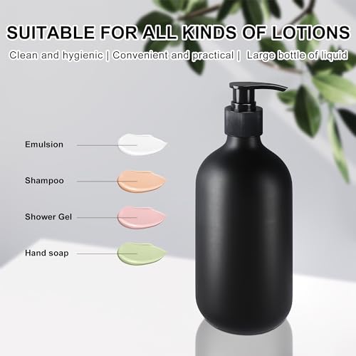 2Pcs Black Soap Dispenser, 16oz Plastic Dish & Hand Soap Dispenser for Kitchen, Empty Liquid & Lotion Dispenser Set for Bathroom Accessories - color: Black Pump