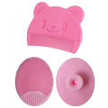 Baby Bath Brush, Baby Cradle Cap Brush, Silicone Massage Brush, Baby Comb, Children's Comb（3pcs） (Pink) - color: Pink