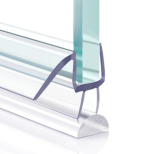Shower Door Bottom Seal, 2 PCS 3/16" x 36" Shower Door Sweep for 3/16 Inch Glass, Frameless Glass Shower Door Seal Strip, Stop Shower Leaks and Create a Water Barrier - size: For 3/16" Glass