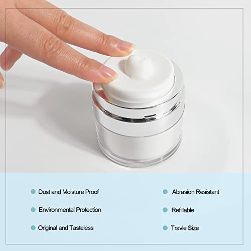 3Pcs 0.5 Oz 15ml Air Pump Container, Pump Moisturizer Containers, Empty Subpackage Jar Vacuum Bottle Dispenser for Skincare Lotion Moisturizer - size: 0.5 Ounces, style: 3 JARS