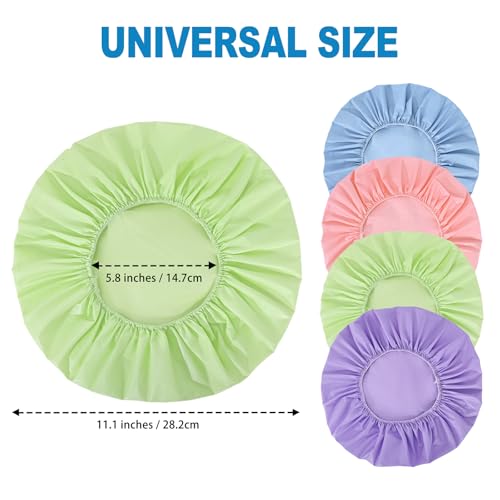 12 PCS Shower Caps for Women, Double Side Waterproof Shower Cap, Reusable Elastic Bath Caps for Shower, EVA Bathing Shower Caps, Bath Hair Caps - (Purple+Pink+Blue+Green) - color: Set A - Purple+Pink+Blue+Green