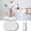 Foldable Stone Bath Mat - Super Absorbent Diatomaceous Earth Mat, Non-Slip Quick-Drying Stone Bath Mats for Bathroom Floor/Kitchen Counter, Easy to Clean, 24" x 16", White