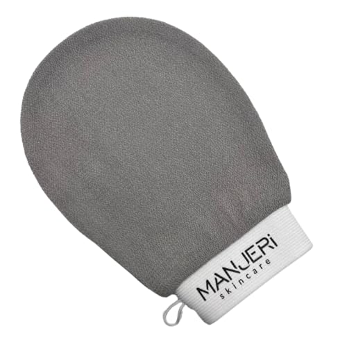 Kessa Natural Exfoliating Mitt (Single Pack) – Body Scrub Glove for Bath, Shower & Hammam Spa – Deep Exfoliation Scrubber, Dead Skin Remover, Improves Circulation, Grey