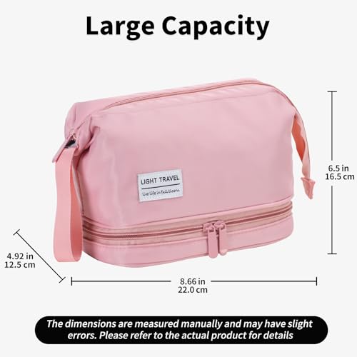 Hanging Travel Toiletry Bag for Women, Makeup Bag, Compact, sturdy, Lightweight, Waterproof, Simple and Practical, Functions As Both Cosmetic Organizer And Toiletry Bag (Woman, Pink) - color: Pink, style: Woman