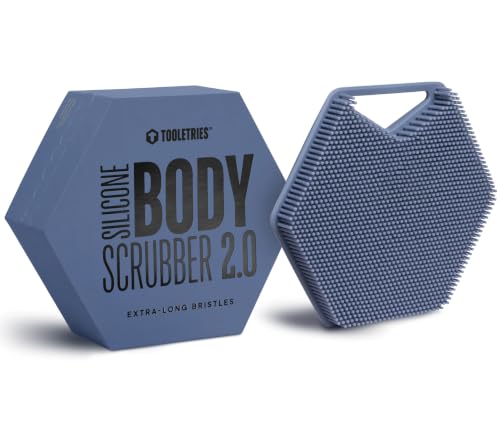 TOOLETRIES Silicone Body Scrubber 2.0, Loofah Alternative - Glacier | Gentle exfoliating shower scrubber that's quick drying, hygienic and longer lasting than traditional loofahs. - color: Glacier