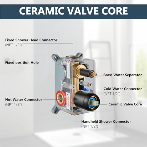 Aolemi Shower Faucet Set Rain Shower System with Handheld Spray Bathroom Shower Combo Rough-in Valve and Shower Trim Kit Included Oil Rubbed Bronze 8 Inch Wall Mount Shower Head - color: Oil Rubbed Bronze, size: 8 Inch Wall Mount Shower Head