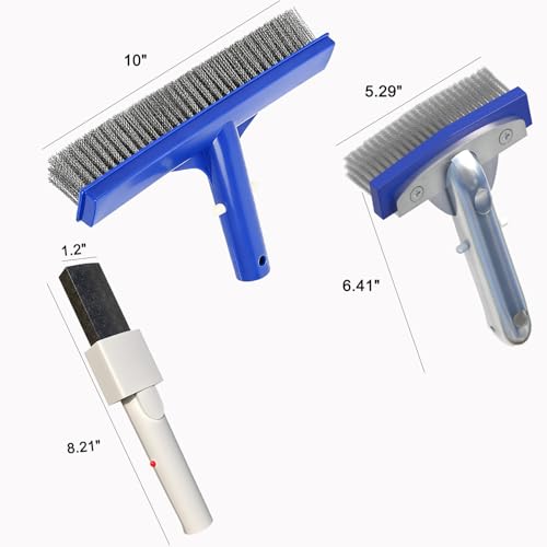 Stainless Steel Pool Brush Set with Pool Pumice Stone to Reomve Erase Rust Stain Spot in Concrete Plaster Pool Spa and Calcium Deposit on Pool Tile