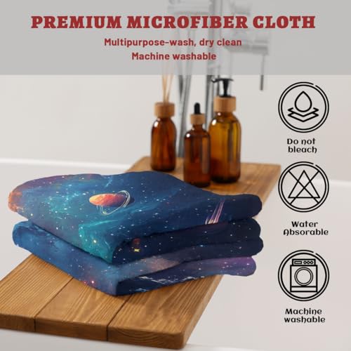 Alien Deep Space Hand Towels, Planets Nebulae Meteor Showers Decorative Fingertip Face Towels Soft Absorbent Dish Towel for Kitchen Bathroom Gym Spa - color: Alien Deep Space