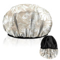 Luxury Shower Cap Terry Lined Reusable Triple Layer Waterproof Hair Elastic Caps Shower Bath Hat for Women Girls Cute Aesthetic-Golden Sunflower - color: AL2-Golden Sunflower