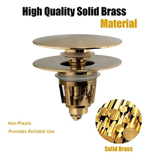 Artiwell Universal Bathroom Sink Drain Stopper, Fits Most Pop-Up Drains for Vessel Sink Lavatory Vanity, Sink Drain Strainer with Detachable Hair Catcher, Tested by Plumber in US (Champagne Bronze) - color: Champagne Bronze
