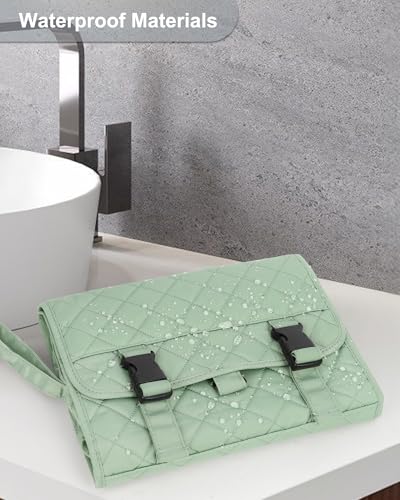 Relavel Travel Hanging Toiletry Bag for Women, Travel Wash Bag with 360° Rotation Hook, Waterproof Large Stand Up Toiletries Organizer for Bathroom Shower Camping - Green - color: 02 Green, size: Large