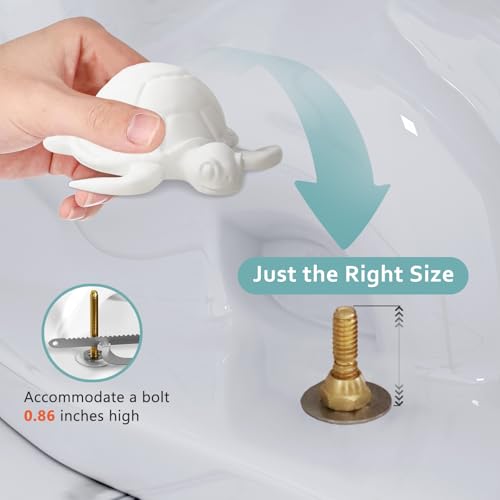 Sea Turtle Toilet Bolt Covers, Glow in The Dark, 2 Pcs, Decorative Set | Bolt Hole 1.35'', Hides Rusty Floor Bolts, Fun Bathroom Decor, Glows Green in the Dark - style: Sea Turtle