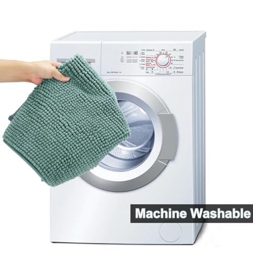 Urvoix Bathroom Rugs Sets 3 Piece, Non-Slip Chenille Bath Rug - Ultra Soft, Washable, Super Absorbent Bath Mat for Bathroom, Toilet and Tub (Aqua Sea) - color: Aqua Sea