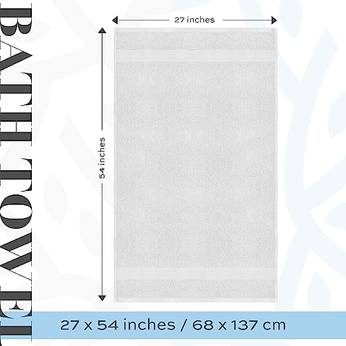 White Classic Luxury Bath Towels Set of 4 Large - 700 GSM Cotton Ultra Soft Bath Towels 27x54 | Highly Absorbent and Quick Dry | Hotel Towels for Bathroom Luxury, Plush Shower Towels, Silver - color: 06: Silver