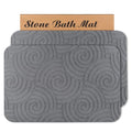 2 Pack Stone Bath Mat Diatomaceous Earth Shower Mat Non-Slip Super Absorbent Quick Drying Diatomite Stone Mats for Bathroom Floor Kitchen (Grey, 24x15) - color: Grey Circle