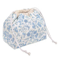 Gosect Large Makeup Bag, Cute Drawstring Cosmetic Bag with Canvas Lining, Floral Coquette Aesthetic Toiletry Bag, Travel Make Up Organizer Bag for Women and Girl (Blue Flower) - color: 035Blue Flower