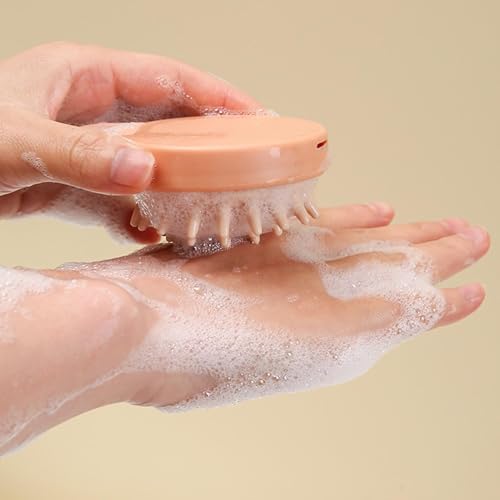 Generic Scalp Massager - Silicone Bristles Shampoo Brush | Head Scrubber for Men, Women & Kids - color: Pink