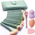 Makeup Brushes, Quality Make Up Brushes 28Pcs Makeup Brushes Set Professional, Beginner Make-up Sets With Case, Soft Brush Kits Sponges Masks Spatula,Travel-Friendly Women Girls Gift Sets - color: Green