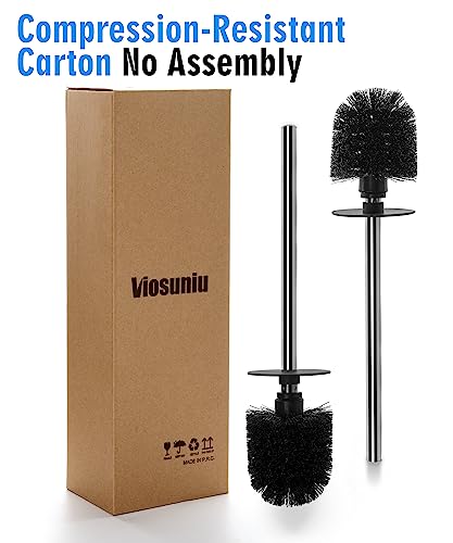 2 Pack Toilet Bowl Cleaning Brush Set for Bathroom, No Assembly and No Scratching Toilet Bowl, 304 Anti-Rust Handle - color: Brush