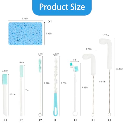 Ice Maker Cleaning Brush Set, 10 Ice Machine Cleaner Tools with 1 Pcs Scrub Sponge and 9 Pcs Gap Brush Sets