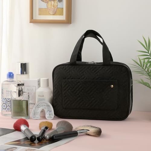 Ms. Pen- Travel Toiletry Bag Organizers, Black | Makeup Travel Bag for Toiletries with Hanging Hook, Water-Resistant