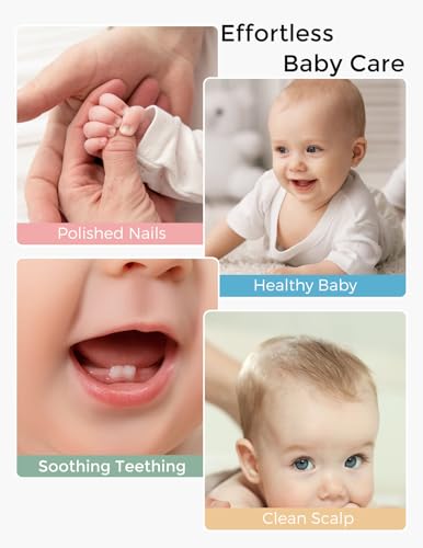 Momcozy Elite Baby Kit, Superior Baby Shower & Registry Essential Kit for Grooming & Health & Cleansing Care, Electric Nail File & Nasal Aspirator,Tummy Wrap,Thermometer,Bath Brush,Teether,Storage Bag - size: Elite Baby Kit