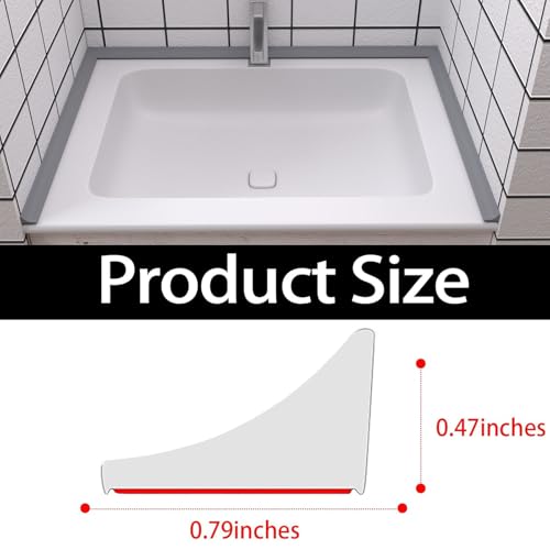 Collapsible Shower Threshold Water Dam, Self Adhesive Silicone Waterproof Barrier Bathroom and Kitchen Water Strip Dam Shower Guard for Dry And Wet Separation Caulk Seal Strip Edge Trim (39Inch, Grey) - color: Grey, style: 39Inch